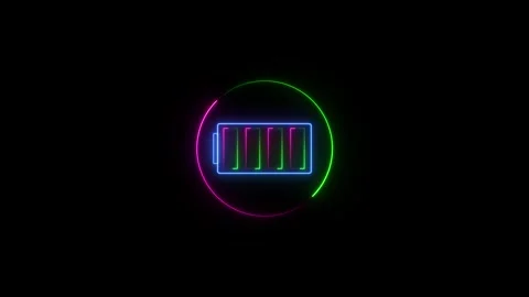 Battery charging animation, animated battery icon Stock Footage 258107766