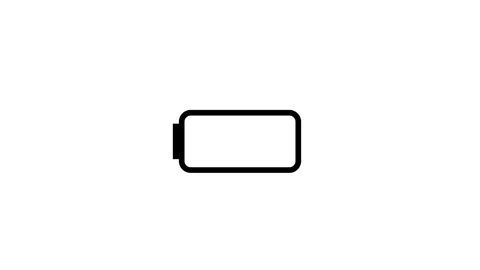 Battery charging animation, animated battery icon Stock Footage 258107779