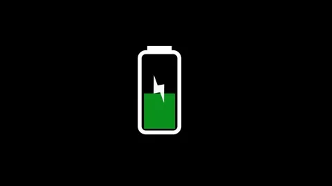 Battery charging animation, animated battery icon Vidéo 258107782