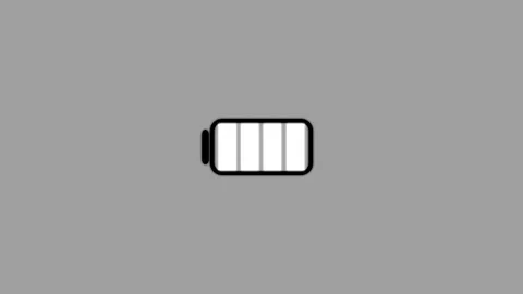 Battery charging animation, animated battery icon Stock Footage 258107784