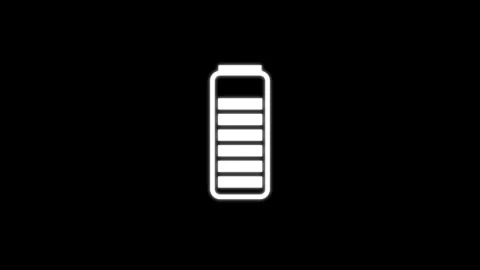 Battery charging animation, animated battery icon Stock Footage 258107789