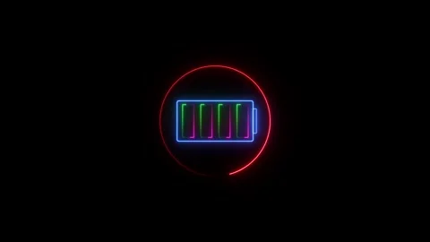 Battery charging animation, animated battery icon Stock Footage 258107796