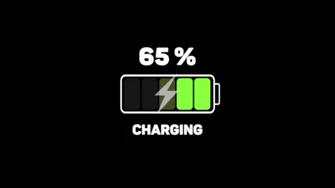 Battery Charging Animation On Black Background Stock Footage 307494374