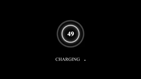 Battery charging animation with black screen Stock Footage 303069610