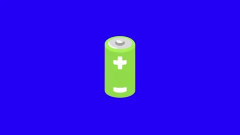 Battery Charging Animation Blue Screen Vídeo Stock 337593425
