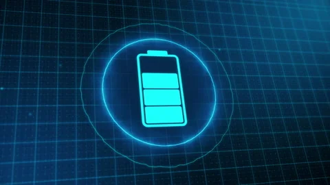 Battery Charging Animation Hi-tech style Stock Footage 203865320