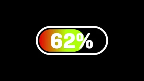 Battery charging animation icon to 100 percent Video stock 310344125