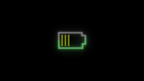 Battery Charging Animation Loop on Black Background Stock Footage 309693798