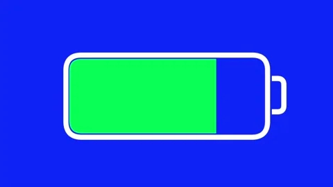 Battery charging animation from low to full on blue screen background Stock-Footage 330850464