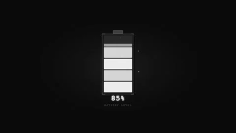 Battery Charging Animation from Low Power to Fully Charged Status on Dark B.. Stock Footage 337092420