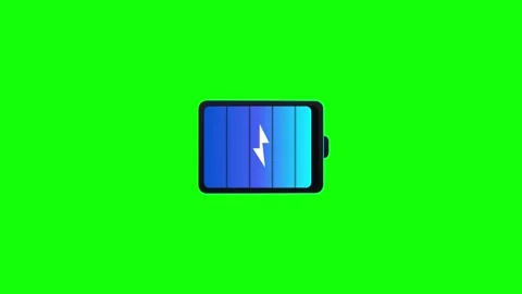 Battery charging animation with progress indicator on green screen backgrou.. 库存影片 344855379