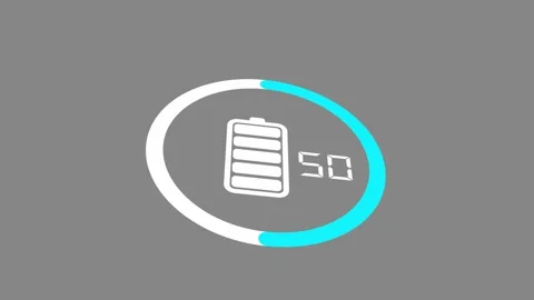 Battery charging digital display animation showing process of electric car Video stock 328035535