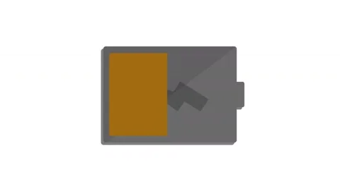 Battery charging up to full, motion graphic animation white background keyable Video stock 68204353