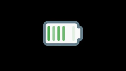 Battery Charging Icon Animation  Full Power Effect Stock Footage 313011073