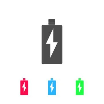 Battery Charging icon flat Stock Illustration