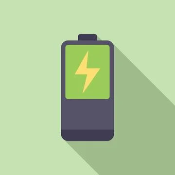 Battery charging icon flat vector. Web interface Illustrazione stock