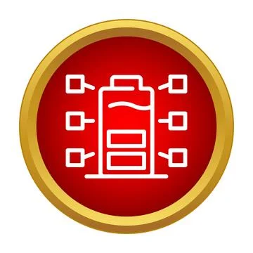 Battery charging icon indicating connected devices network 库存插图