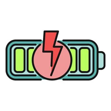 Battery charging icon indicating electric power status Stock Illustration