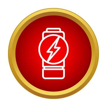 Battery charging icon indicating full power level Stock Illustration