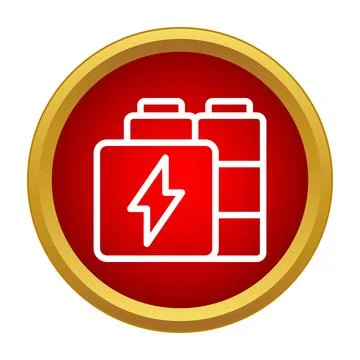 Battery charging icon with lightning symbol and power cells 스톡 일러스트