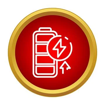 Battery charging icon with power level indicator イラスト素材