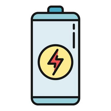 Battery charging icon showing power and energy イラスト素材