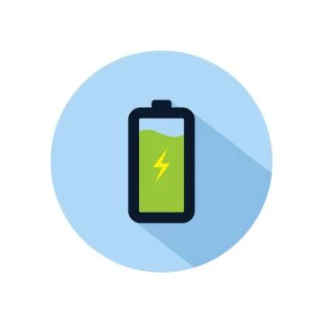Battery charging icon vector, charging battery illustration, power battery si Stock Illustration