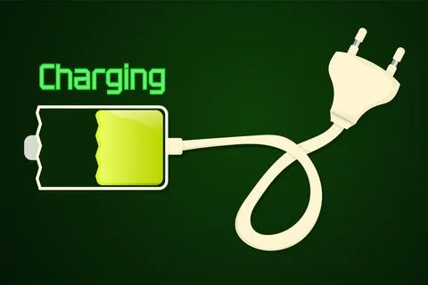 Battery Charging Stock Illustration