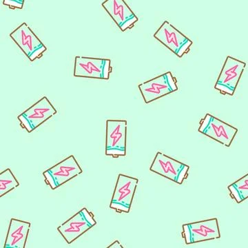 Battery charging industry 3 vector seamless pattern イラスト素材