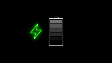 Battery Charging Level Indicator with energy symbol concept video. Stock Footage 332998845