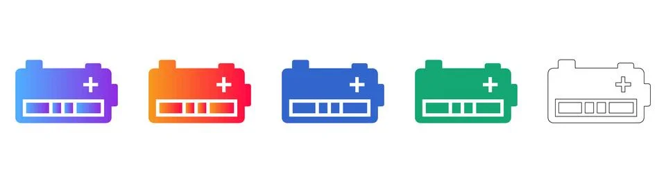 Battery Charging Level Indicators Set Stock Illustration