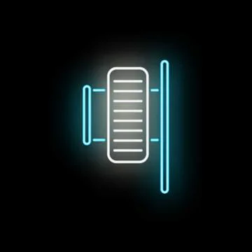 Battery charging level interface neon glowing icon Stock Illustration