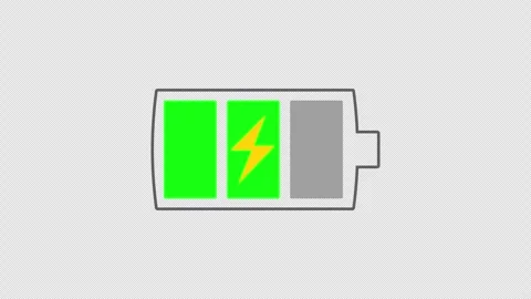 Battery Charging Lightning Bolt Icon 4K Loop Transparent Stock Footage 337877520