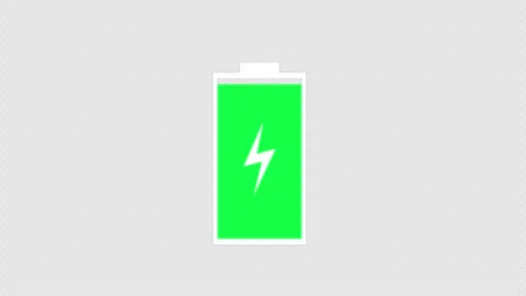 Battery Charging Lightning Icon Animation in 4K Alpha Stock Footage 336238657