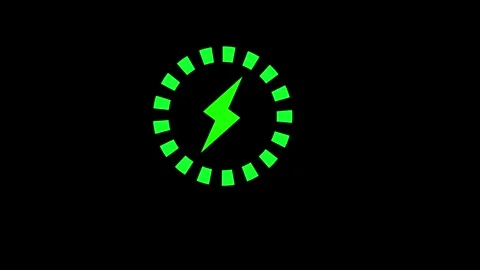 Battery charging with power icon animated video Stock Footage 290420079