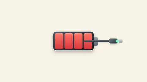 Battery charging process and energy power full status indicator Stock Footage 344888105