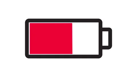 Battery Charging Red Bar Animation Power Electric Motion Graphic Video stock 201378092