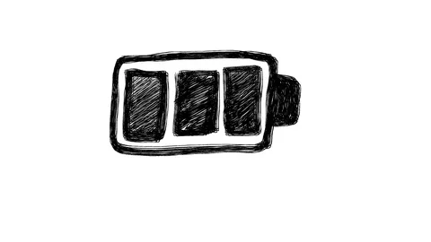 Battery Charging Scribble Doodle Animation 4k Stock Footage 72442096