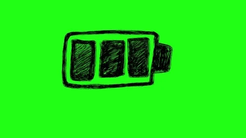 Battery Charging Scribble Doodle Animation Green Screen 4k 스톡 동영상 72442129