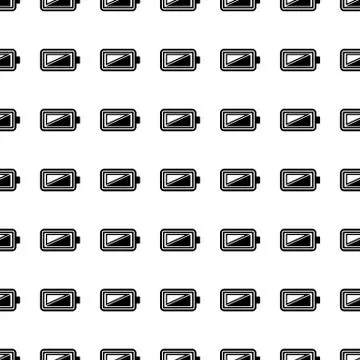 Battery charging seamless pattern. Vector Stock Illustration