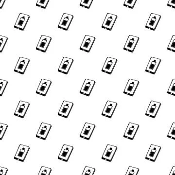 Battery charging smartphone pattern vector seamless Stock Illustration