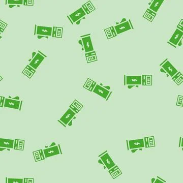 Battery charging station glyph vector seamless pattern Stock Illustration