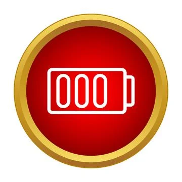 Battery charging status icon with three bars Stock Illustration