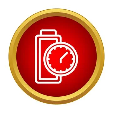 Battery charging time symbol indicating power duration Stock Illustration