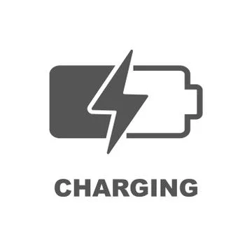 Battery Charging vector icon. Black sign on white background 스톡 일러스트