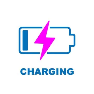 Battery Charging vector icon. Color sign on white background 스톡 일러스트