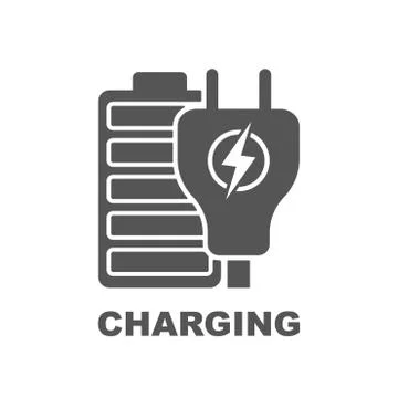 Battery Charging vector icon イラスト素材