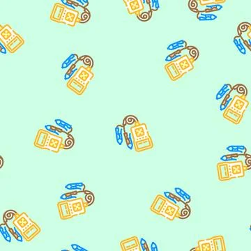 Battery check car mechanic vector seamless pattern Illustrazione stock