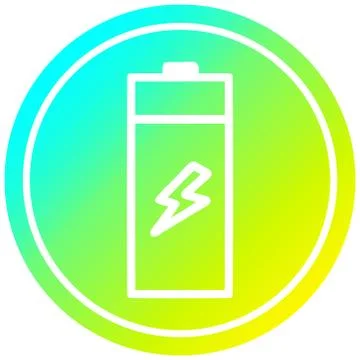 Battery circular in cold gradient spectrum Ilustração Stock