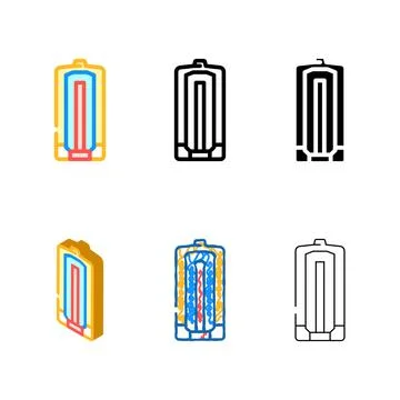 Battery clean components color icon vector Stock Illustration